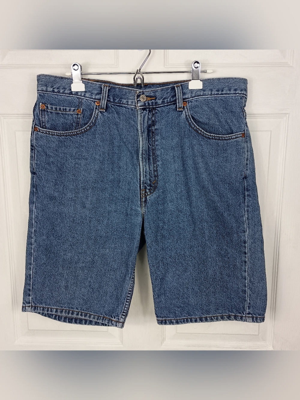 Levis 505 Jean Shorts 38 Mens Blue Denim 10" Regular Fit Y2K Grunge 2009